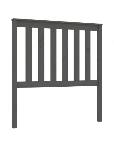 Testiera per Letto Grigia 96x6x101 cm in Legno Massello di Pino