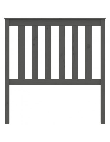 Testiera per Letto Grigia 96x6x101 cm in Legno Massello di Pino