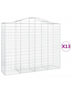 Cesti Gabbioni ad Arco 13 pz 200x50x160/180 cm Ferro Zincato 2