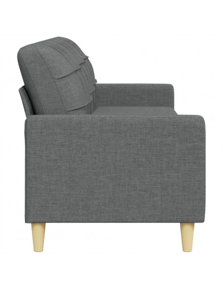 Divano a 3 Posti Grigio Scuro 210 cm in Tessuto