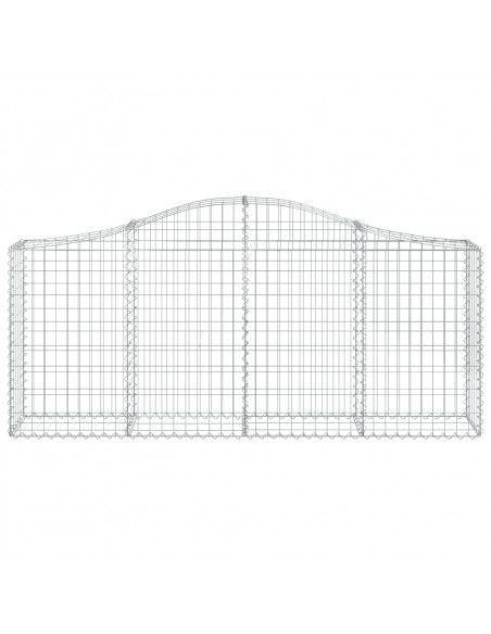 Cesti Gabbioni ad Arco 2 pz 200x30x80/100 cm Ferro Zincato
