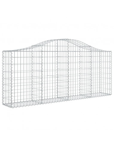 Cesti Gabbioni ad Arco 5 pz 200x30x80/100 cm Ferro Zincato