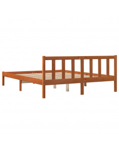 Giroletto senza Materasso Marrone Cera 160x200 cm Legno di Pino