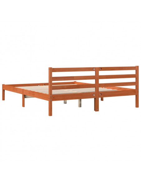 Letto senza Materasso Marrone Cera 180x200 cm in Legno di Pino