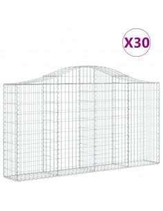 Cesti Gabbioni ad Arco 30 pz 200x30x100/120 cm Ferro Zincato 2