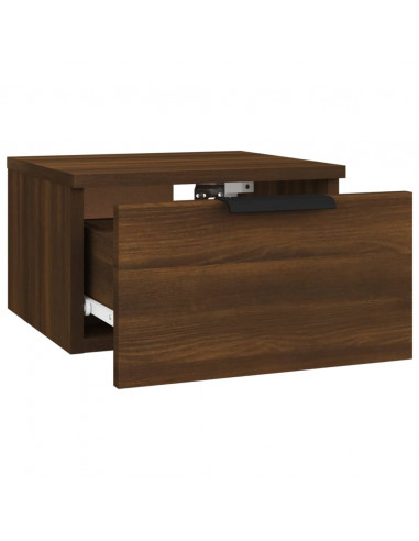 Comodino a Muro Rovere Marrone 34x30x20 cm
