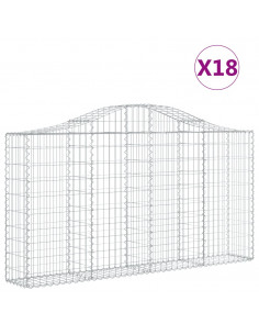 Cesti Gabbioni ad Arco 18 pz 200x30x100/120 cm Ferro Zincato 2