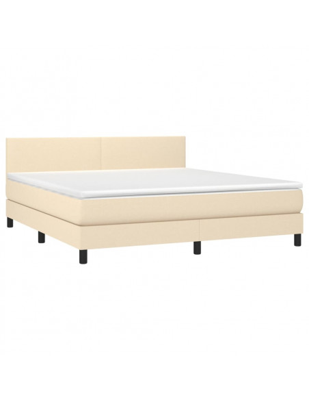 Giroletto a Molle con Materasso Crema 160x200 cm in Tessuto
