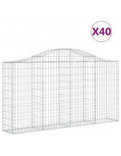 Cesti Gabbioni ad Arco 40 pz 200x30x100/120 cm Ferro Zincato 2