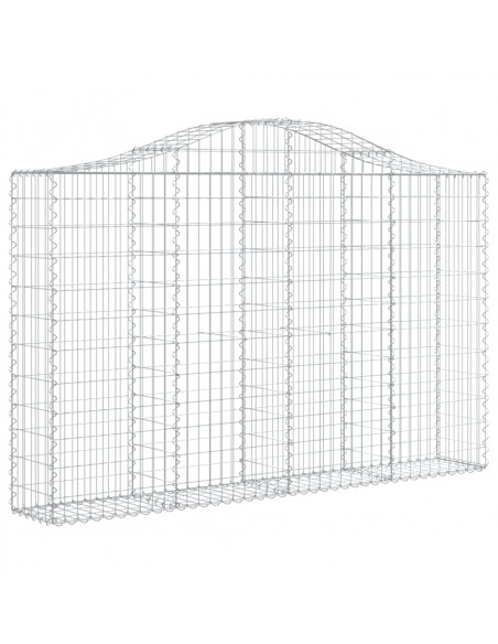 Cesti Gabbioni ad Arco 13 pz 200x30x120/140 cm Ferro Zincato