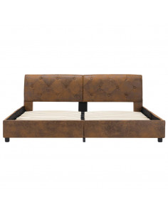 Giroletto Marrone in Similpelle Scamosciata 160x200 cm