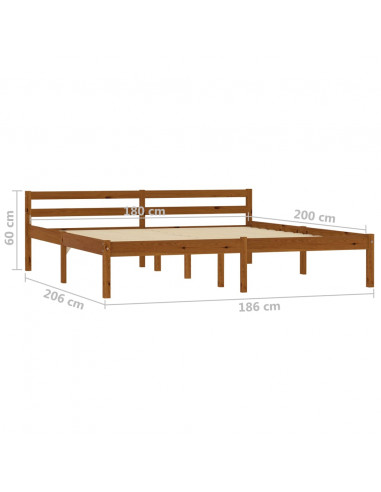 Giroletto Marrone Miele in Legno Massello di Pino 180x200 cm