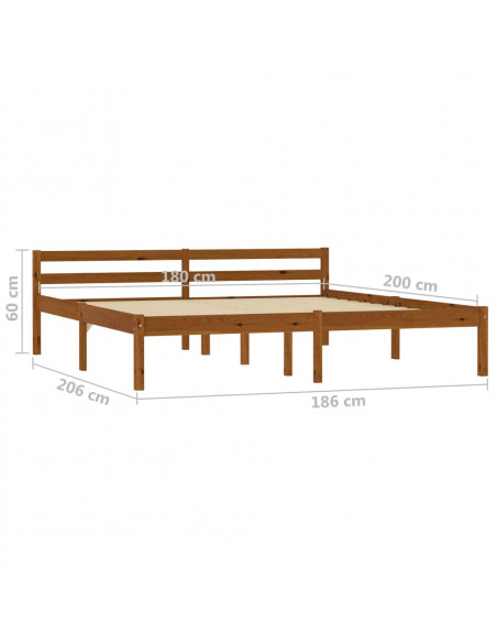 Giroletto Marrone Miele in Legno Massello di Pino 180x200 cm