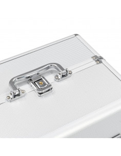 Valigia per Cosmetici 22x30x21 cm Argento in Alluminio