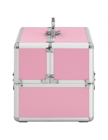 Valigia per Cosmetici 22x30x21 cm Rosa in Alluminio