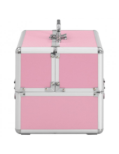 Valigia per Cosmetici 22x30x21 cm Rosa in Alluminio