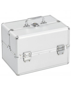 Valigia per Cosmetici 22x30x21 cm Argento in Alluminio 2