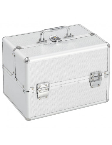 Valigia per Cosmetici 22x30x21 cm Argento in Alluminio