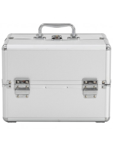 Valigia per Cosmetici 22x30x21 cm Argento in Alluminio