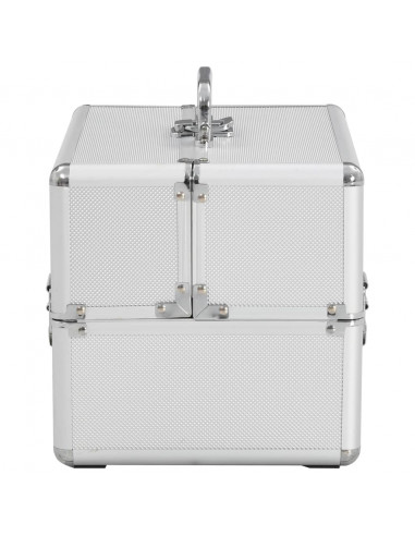Valigia per Cosmetici 22x30x21 cm Argento in Alluminio