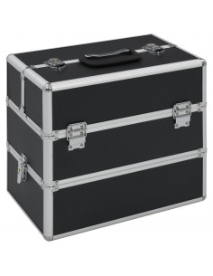 Valigia per Cosmetici 37x24x35 cm Nero in Alluminio 2
