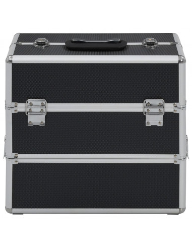 Valigia per Cosmetici 37x24x35 cm Nero in Alluminio