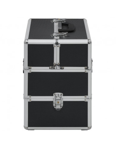 Valigia per Cosmetici 37x24x35 cm Nero in Alluminio