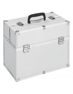 Valigia per Cosmetici 38x23x34 cm Argento in Alluminio 2