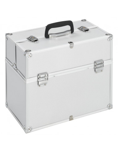 Valigia per Cosmetici 38x23x34 cm Argento in Alluminio