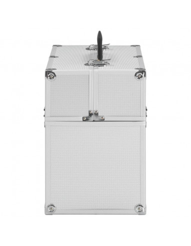 Valigia per Cosmetici 38x23x34 cm Argento in Alluminio