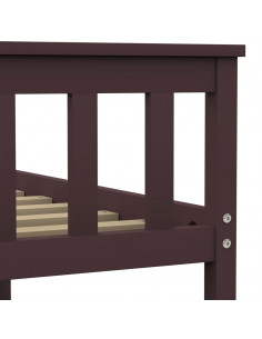 Giroletto Marrone Scuro in Legno Massello di Pino 180x200 cm