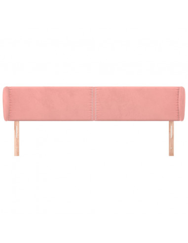 Testiera ad Orecchio Rosa 203x23x78/88 cm in Velluto