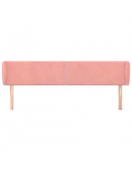Testiera ad Orecchio Rosa 203x23x78/88 cm in Velluto