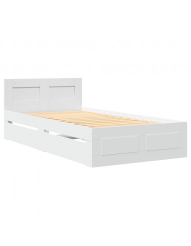 Giroletto con Testiera Bianco 100x200 cm in Legno Multistrato