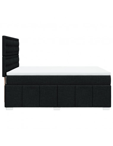 Giroletto a Molle con Materasso Nero 160x200 cm in Tessuto