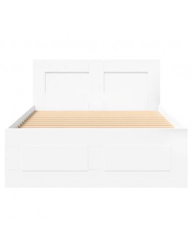 Giroletto con Testiera Bianco 100x200 cm in Legno Multistrato