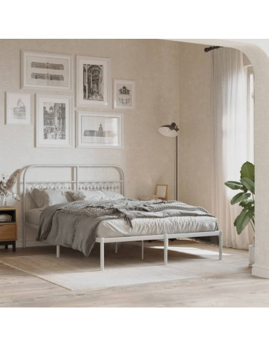 Testiera in Metallo Bianco 135 cm