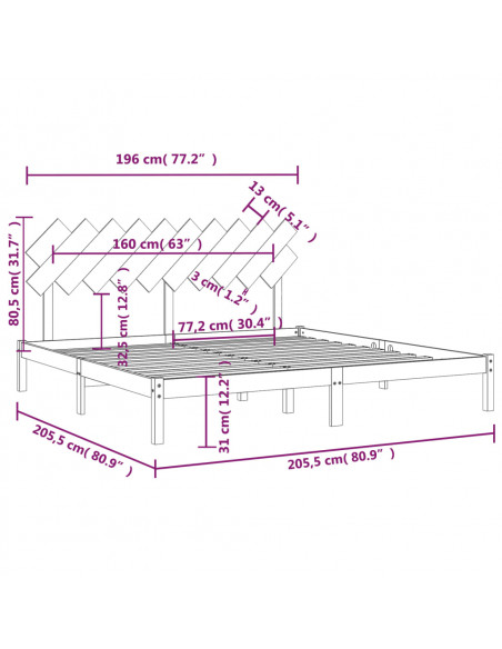 Giroletto Miele 200x200 cm in Legno Massello