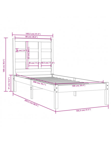 Giroletto Miele in Legno Massello 100x200 cm
