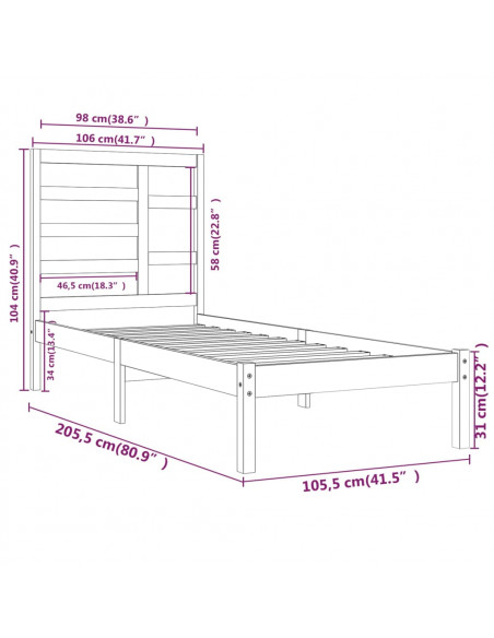 Giroletto Miele in Legno Massello 100x200 cm