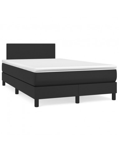 Giroletto a Molle con Materasso Nero 120x200 cm in Similpelle