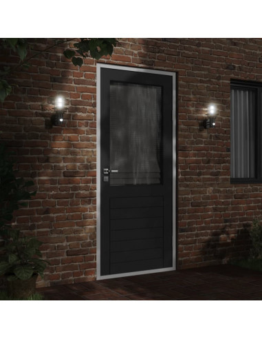 Applique per Esterno con Sensore 2 pz Nere in Acciaio Inox