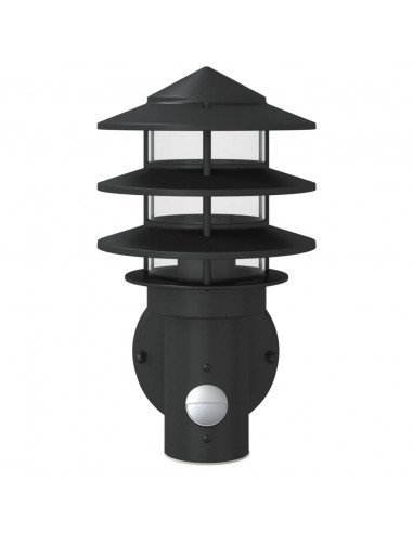 Applique per Esterno con Sensore 2 pz Nere in Acciaio Inox