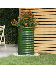Vaso da Giardino Acciaio Verniciato a Polvere 40x40x68 cm Verde