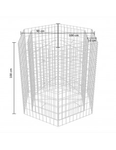 Gabbione Letto Rialzato da Giardino Esagonale 100x90x100 cm