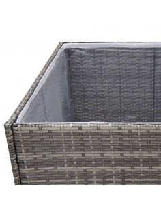 Fioriera da Giardino Grigia 80x80x80 cm in Polyrattan