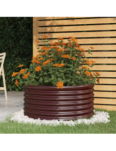 Vaso Giardino Acciaio Verniciato a Polvere 80x80x36 cm Marrone