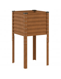 Fioriera da Giardino 45x45x88 cm in Acciaio Corten 2