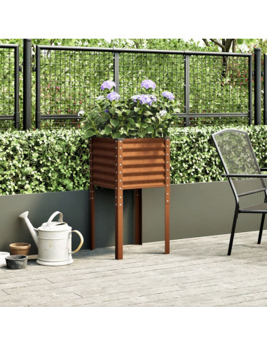 Fioriera da Giardino 45x45x88 cm in Acciaio Corten