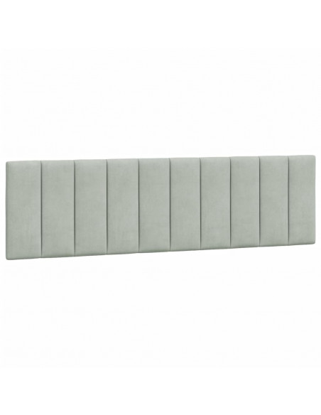Giroletto con Luci LED Grigio Chiaro 180x200 cm in Velluto